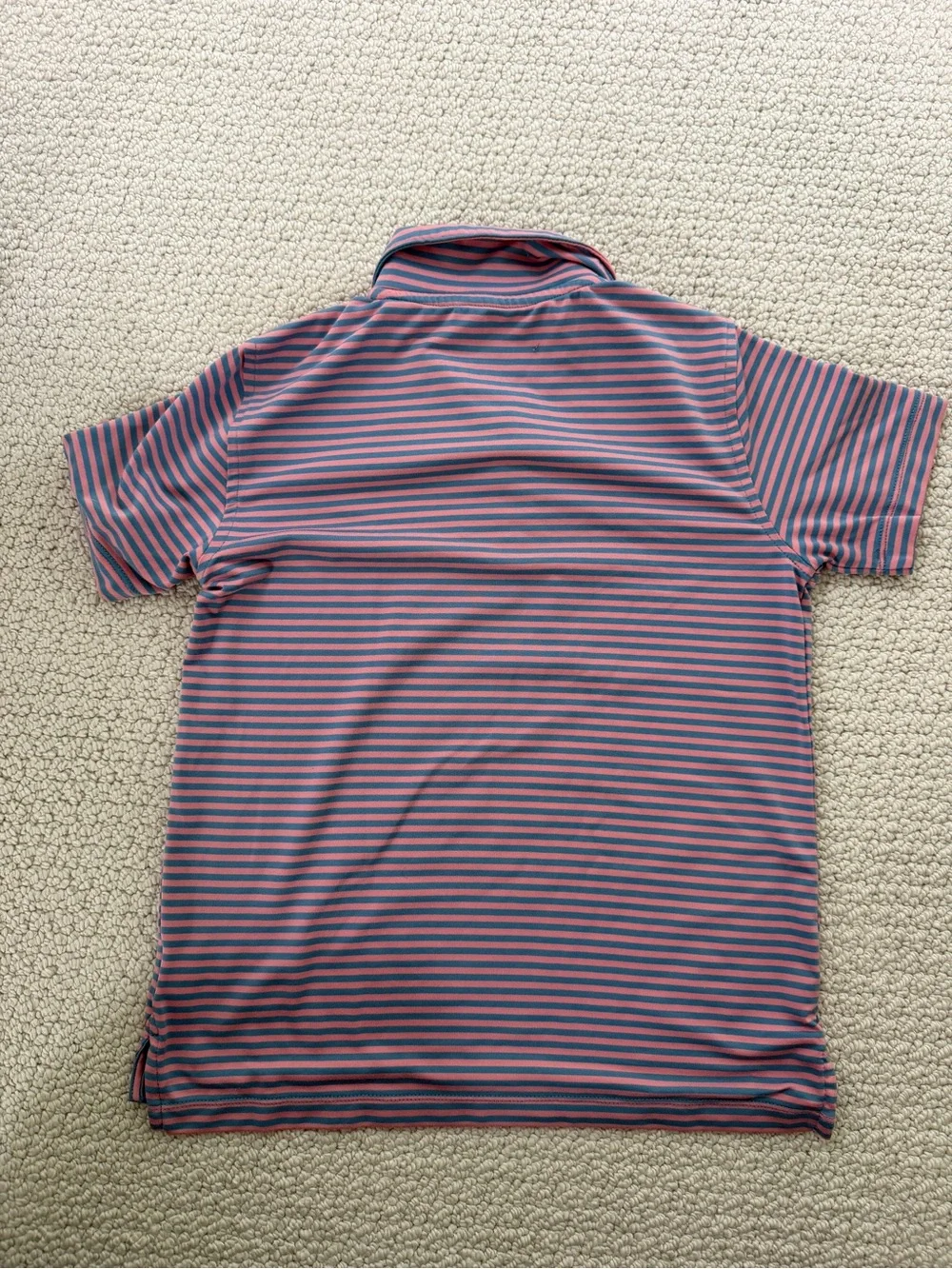 Crewcuts Performance Striped Polo in Pink and Blue